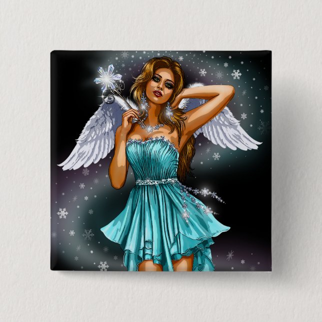 Magical Female Fairy 2 Inch Square Button (Front)