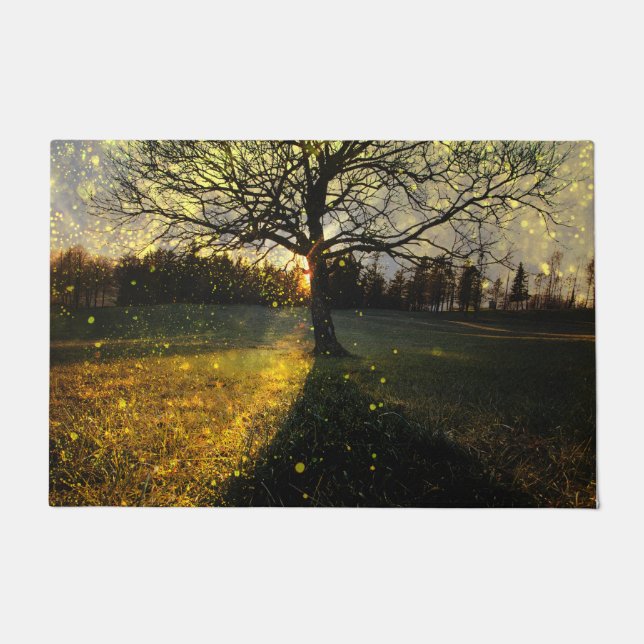 Magical fireflies dreamy landscape doormat (Front)