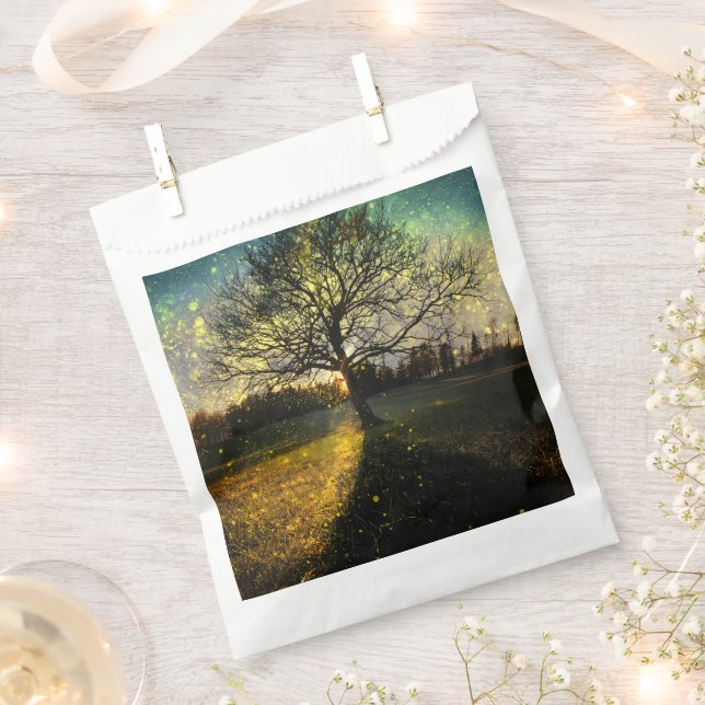 Magical fireflies dreamy landscape favour bag (Clipped)