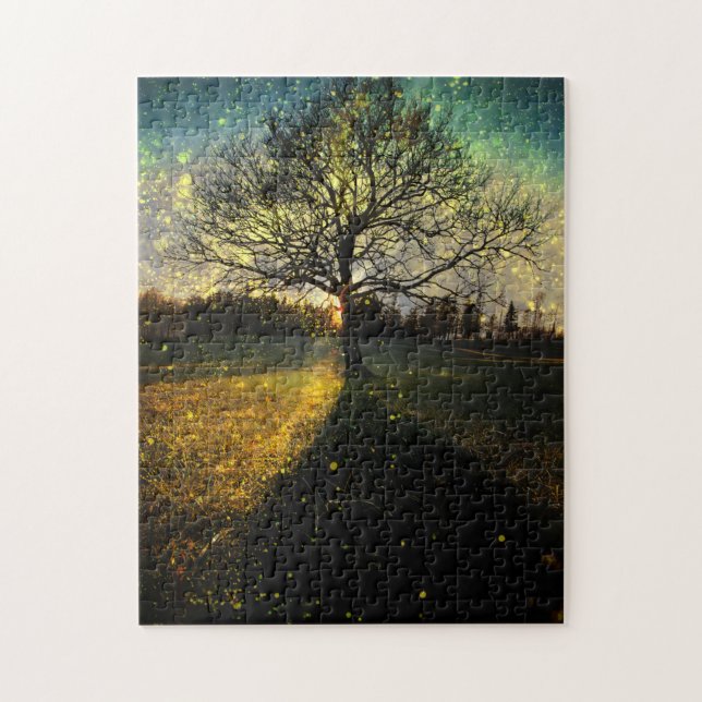 Magical fireflies dreamy landscape jigsaw puzzle (Vertical)