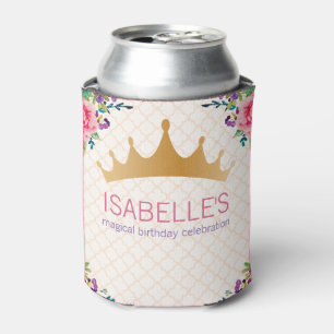 Magical Floral Chic Birthday design Can Cooler