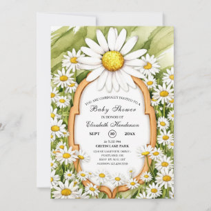 Magical Floral Daisy Baby Shower Invitation