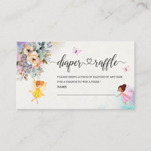 Magical Floral Fairy Princess baby shower diaper r Enclosure Card