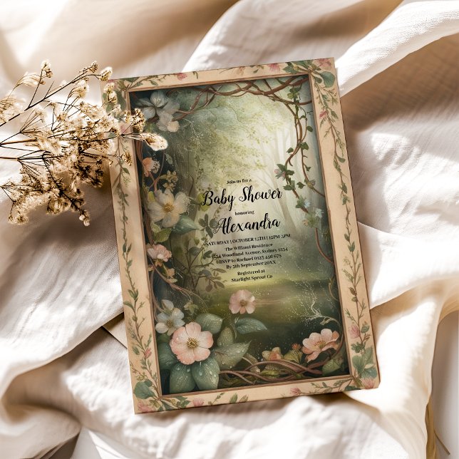 Magical Floral Forest Baby Shower Invitation (Creator Uploaded)