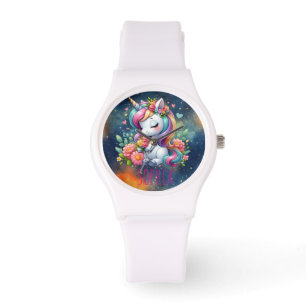 Magical  Floral  Unicorn Trendy Name Girly Gift Watch