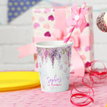 Magical Floral Wisteria Butterly Kids Birthday Paper Cups<br><div class="desc">Design features pastel colours like lavender,  mint,  and baby pink,  adorned with gentle wisteria flowers and playful butterflies. This simple yet enchanting design is perfect for a joyful birthday celebration like 1st birthday,  7th birthday and more.</div>