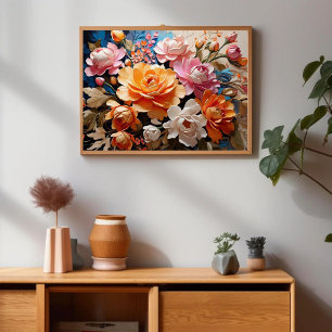 Magical Flowers AI Art Painting Beauty Poster