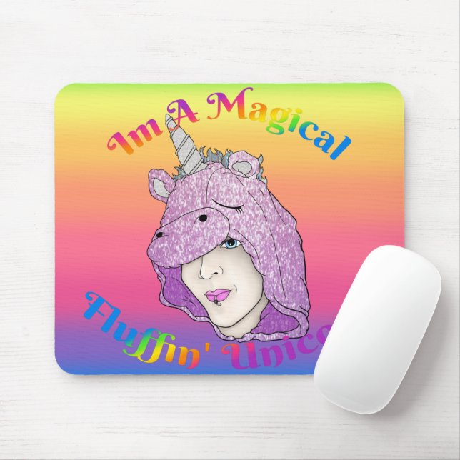 Magical Fluffin Unicorn Mousepad (With Mouse)