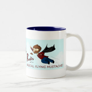 Magical flying moustache Two-Tone coffee mug