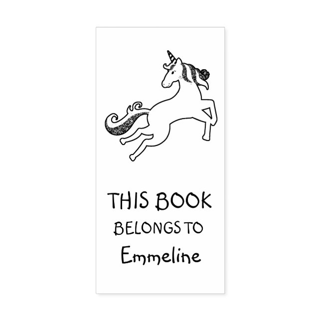 Magical Flying Unicorn Personalized Book Stamp (Imprint)