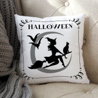 Magical Flying Witch Halloween Typography