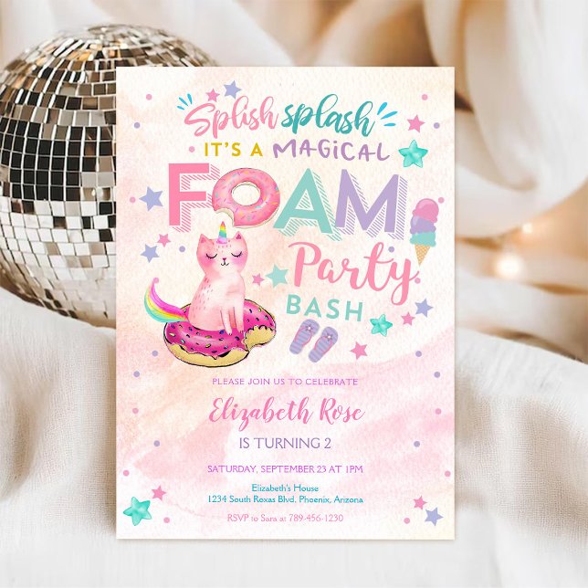 Magical Foam Party Birthday Invitation (Creator Uploaded)