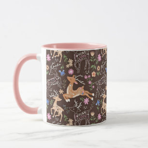 Magical Folk Art Deer in a Woodland Forest Mug