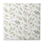Magical Forest Ceramic Tile<br><div class="desc">Our magical forest collection features foliage and flowers in beautiful gentle colour palette of blush, green and gold for a gentle watercolor feel. Perfect for every season if you seek elegance in romantic package. Easy customization with one click and great variety of foliage. This collection has a whole wedding suite...</div>
