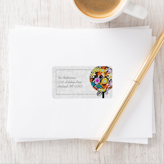 Magical Forest Circle of Love Flower Tree Wedding Label (Insitu)