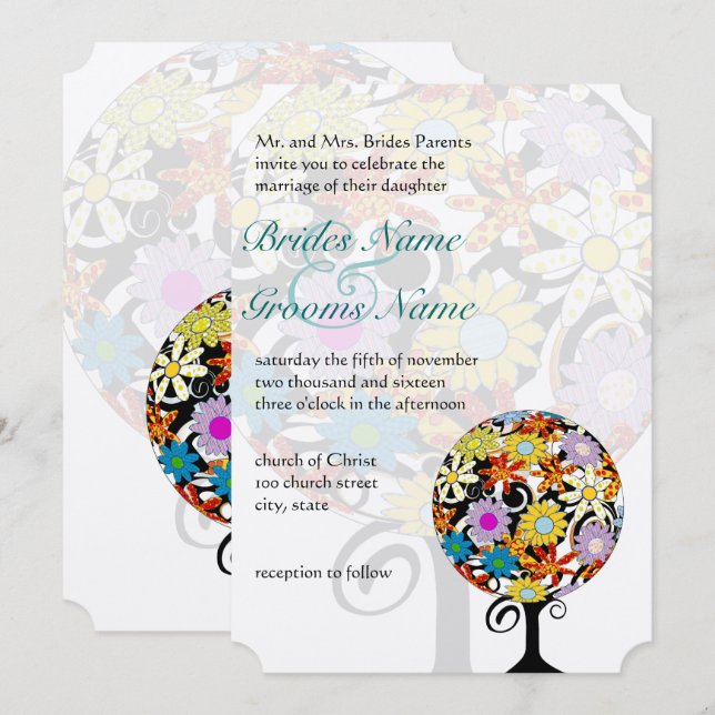 Magical Forest Circle of Love Wedding Invitations (Front/Back)