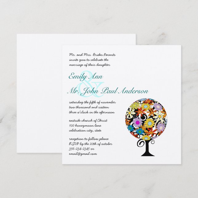 Magical Forest Circle of Love Wedding Invitations (Front/Back)