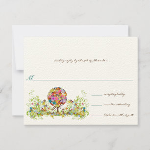 Magical Forest Circle of Love Wedding RSVP Invitation
