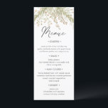 Magical Forest Floral Wedding Dinner Menu Card<br><div class="desc">Our ''Magical Forest Wedding'' collection features whimsical foliage and flowers in a beautiful gentle colour palette of blush, green and gold paired with elegant fonts. Perfect for every season if you seek elegance in a romantic package. This collection has a whole wedding suite but also a lot of items for...</div>
