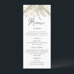 Magical Forest Floral Wedding Dinner Menu Card<br><div class="desc">Our ''Magical Forest Wedding'' collection features whimsical foliage and flowers in a beautiful gentle colour palette of blush, green and gold paired with elegant fonts. Perfect for every season if you seek elegance in a romantic package. This collection has a whole wedding suite but also a lot of items for...</div>