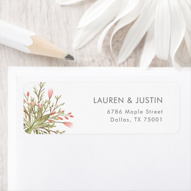 Magical Forest Floral Wedding Return Address Label (Insitu)