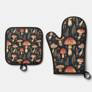Magical Forest Mushroom Oven Mitt & Pot Holder Set