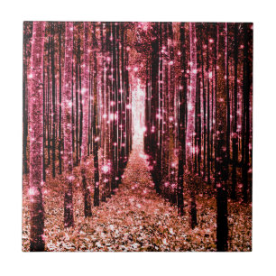 Magical Forest Path Pink Peach Tile