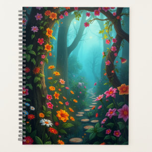 Magical Forest Pathway with Whimsical Wildflowers Planner