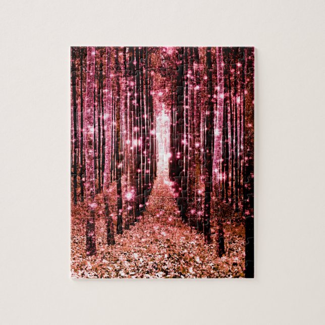 Magical Forest Peach Pink Jigsaw Puzzle (Vertical)