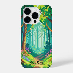 Magical Forest Pixel Art Personalized Name  iPhone 14 Pro Case