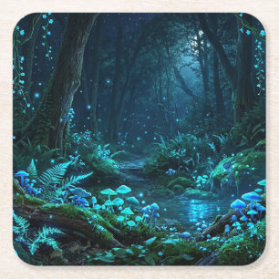 Magical Forest Square Paper Coaster