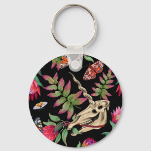 Magical Forest Unicorn Dark Pattern. Keychain