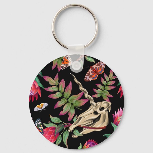 Magical Forest Unicorn Dark Pattern. Keychain (Front)