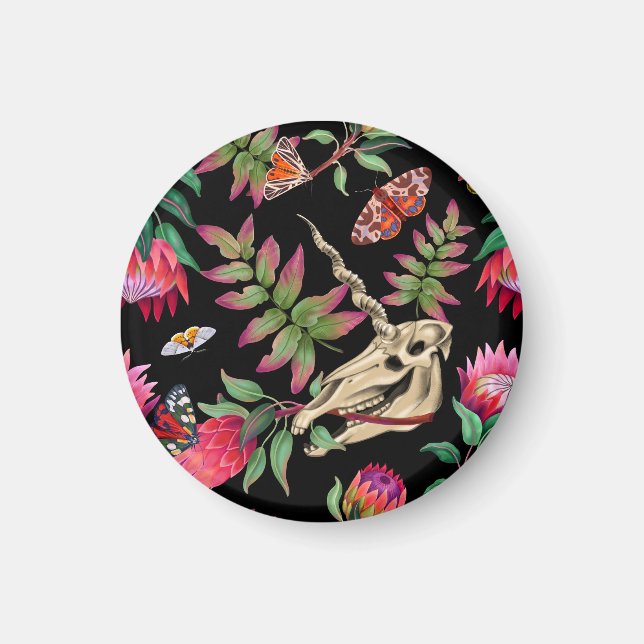 Magical Forest Unicorn Dark Pattern. Magnet (Front)