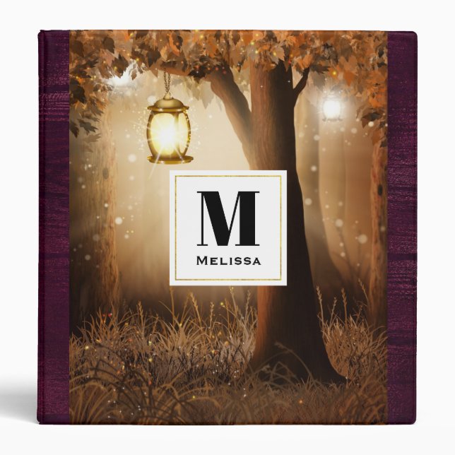 Magical Forest with Fairy Lights Monogram Binder (Front)