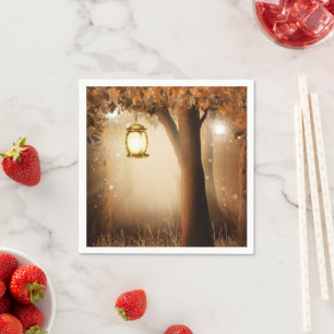 Magical Forest with Fairy Lights Napkin