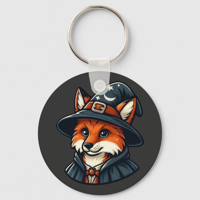 Magical Fox - Wizard Fantasy Keychain (Front)