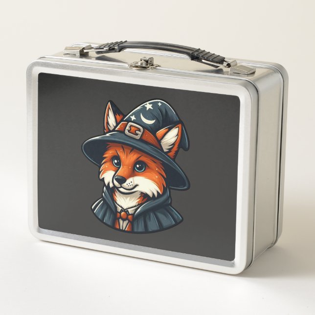 Magical Fox - Wizard Fantasy Metal Lunch Box (Front)