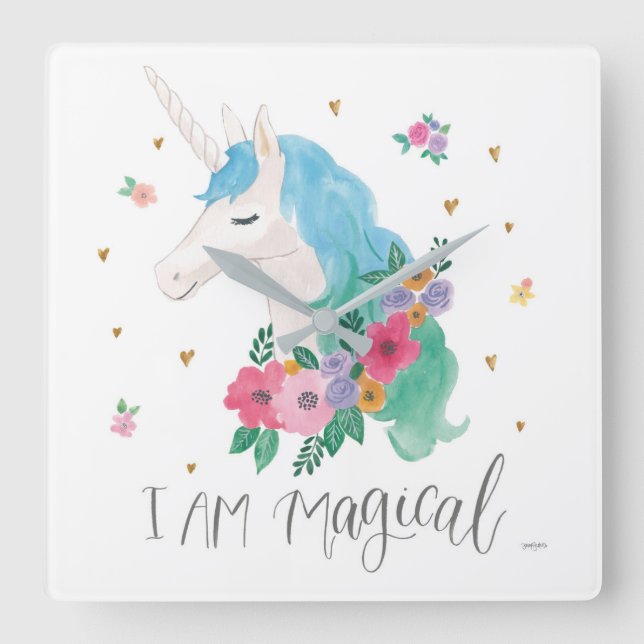 Magical Friends IV | I Am Magical Square Wall Clock (Front)