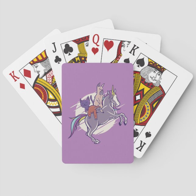 Magical Friends |Unicorn, Alpaca, Kitten, Sloth Playing Cards (Back)