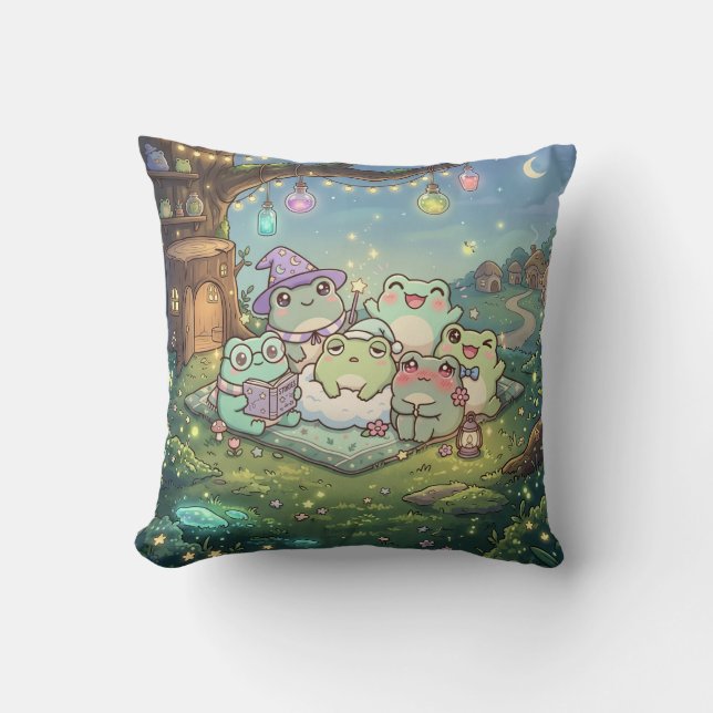 Magical Frog Village Pillow (Front)