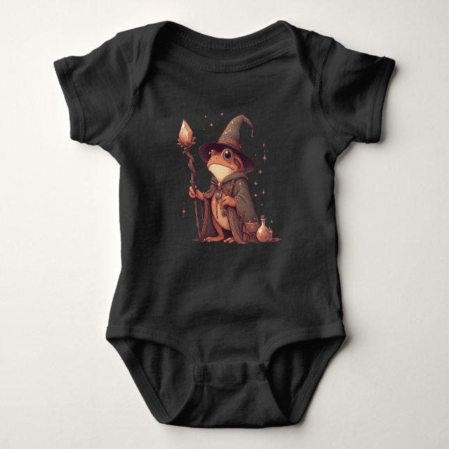 Magical Frog Wizard Baby Bodysuit (Front)