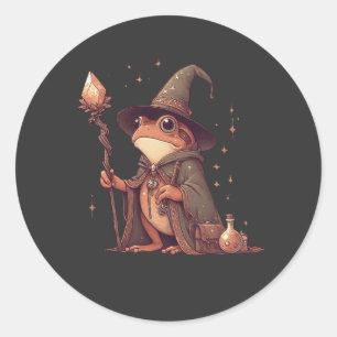 Magical Frog Wizard Classic Round Sticker