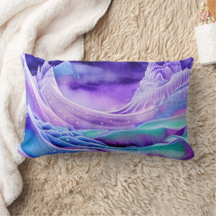 Magical Frozen Ice Seas  Digital Art  Lumbar Pillow