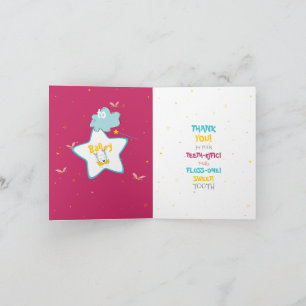 Magical Fun Cute Funny Tooth Fairy Thank You Pun Card