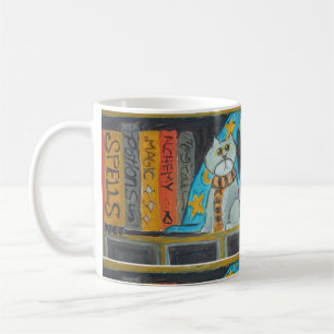 Magical Fun Wizard Folk Art Cat Painting  Coffee Mug