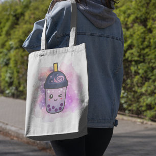 Magical Galaxy Boba Tea Custom Tote Bag