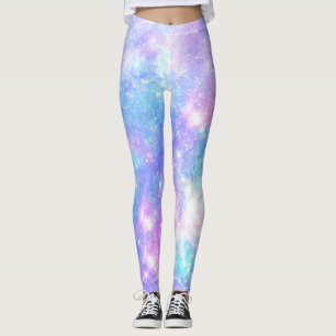 Magical Galaxy: Pink Blue Star Print Leggings