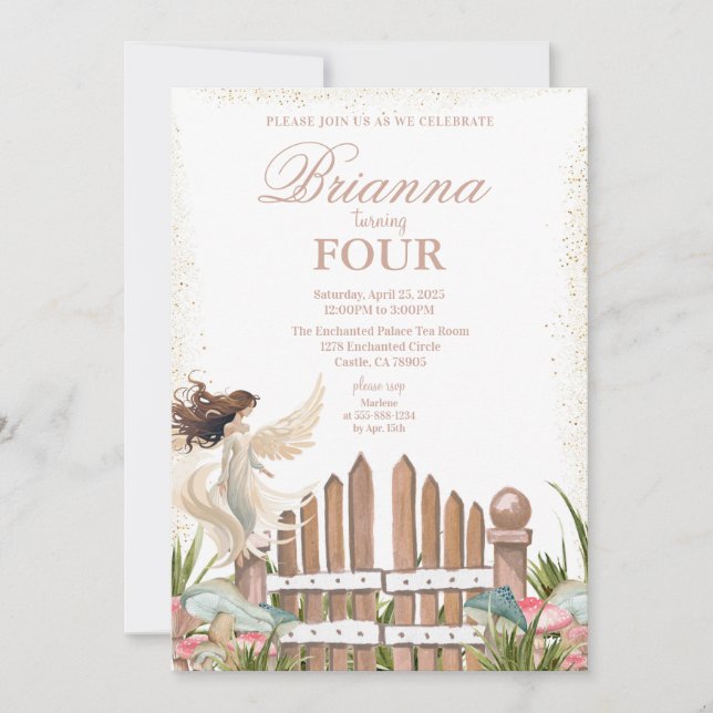 Magical Garden Fairy Birthday Invitation  (Front)