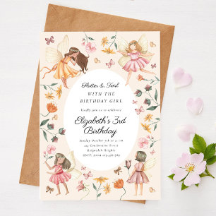 Magical Garden Floral Fairy Birthday Party Invitation